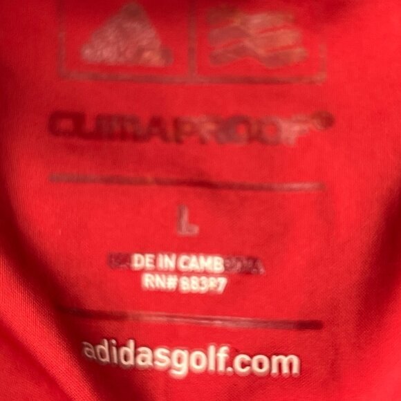 Adidas Golf 1/4 Zip Windbreaker Mens Large Climaproof Red Vented Track - Picture 4 of 10